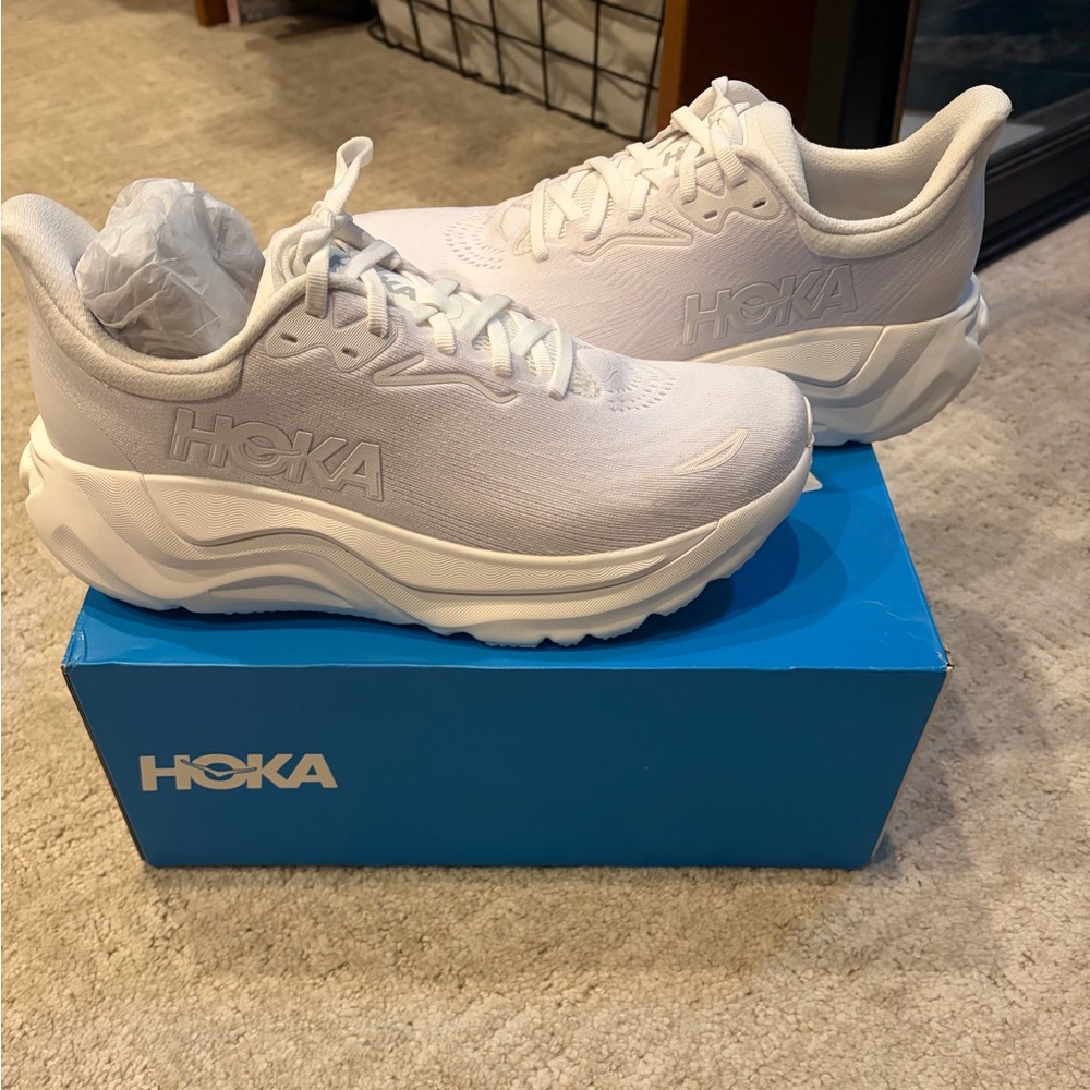 Hoka White Women's Athletic Running Sneakers